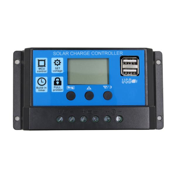 10A/20A/30A/40A/50A/60A 12V 24V LCD Display Dual USB 5V Output Auto Solar Charge Controller PWM Controllers