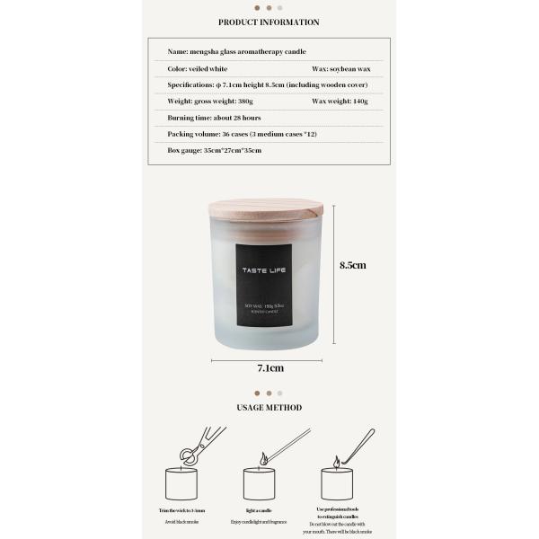 Home Birthday Wedding Atmosphere Luxury Glass Soy Wax Glass Jar Scented Candles With Lid