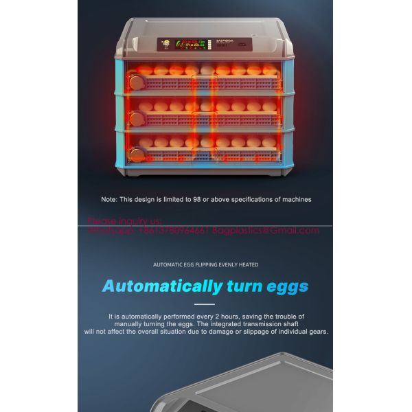 100 to 300 Eggs Incubator Automatic Egg 300-Egg High Hatching Rate Mini Incubator for Chicken Duck Quail Farm or Home Use Automatic Chicken Solar Incubator Intelligent Control Poultry Chicken Hatch