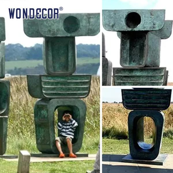 Наружный сад 3D Бронзовые статуи Скульптура Металлическое украшение Большое современное геометрическое искусство