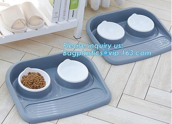 Pet Dog Bowls 2 Stainless Steel Dog Bowl No Spill Non-Skid Silicone Mat Pet Food Scoop Water and Food Feeder Bowl