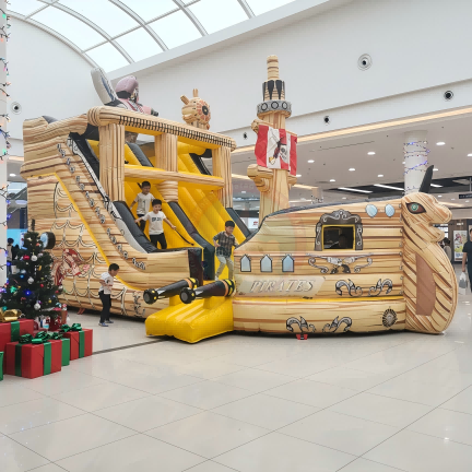 Hot Sale Custom Inflatable Pirate Ship Amusement Park China Factory Durable Kids Fun Park Inflatable Playground Commercial Use