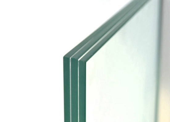1.14PVB+6mm Toughened Glass Panels , Green Laminated Glass For Estate / Building Glass