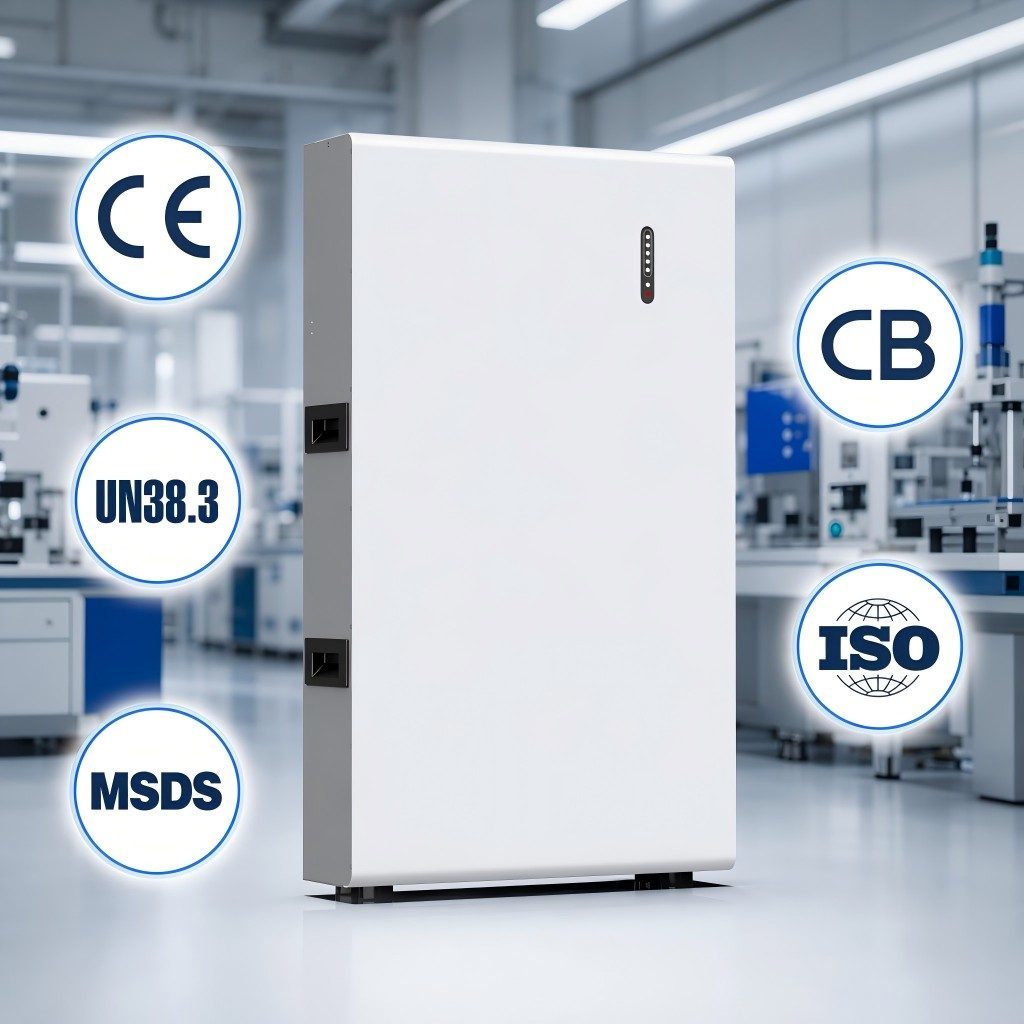 Wall-Mounted LiFePO4 Battery 51.2V 100Ah 5.12kWh 6000 Cycles Smart BMS WiFi Home Energy Storage System