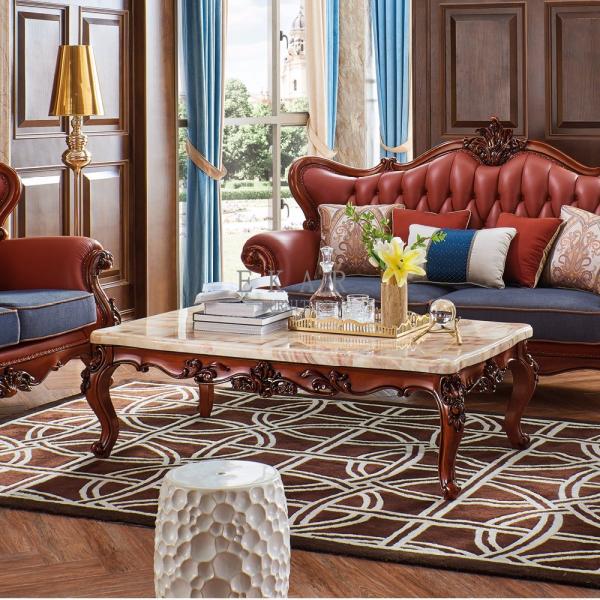 Wooden Luxury Storage Marble Coffee Table