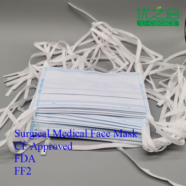 Fiberglass Free Disposable 3 Ply Face Mask , Foldable Non Woven Fabric Mask