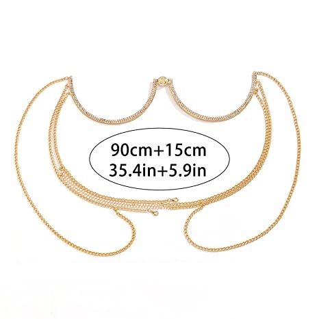 2025 Hot Wholesale Layered Rhinestone Body Chain Sexy Gold Body Belly Chain Beach Body Jewelry Party for Women and Girls