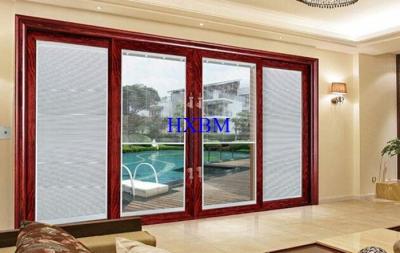 Australian Style wood color Aluminium Horizontal Sliding Windows Optional 27mm Sash Slot Width