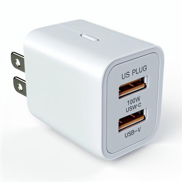 USプラグ100Wウォールチャージャー 倍用USB-C&USB-A高速充電アダプタ ラップトップ,タブレット,電話,旅行用 (100 〜 240V入力)