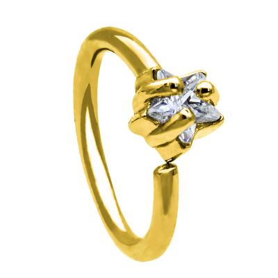 Nariz dado forma Ring Design Women Nose Piercing 18G 8mm do ouro estrela indiana