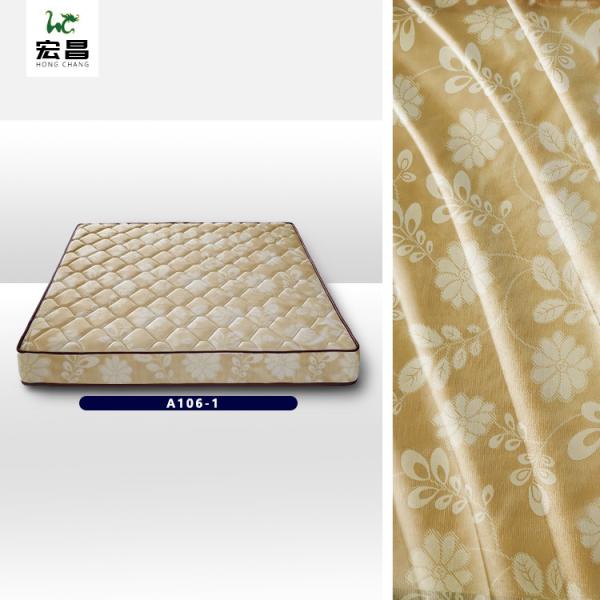 TUV certified 100% Polyester Gold Mattress Cover Fabric Light resistance