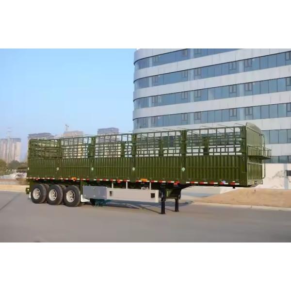 12400*2500*2000mm Curb Weight 7T 3 Axle 10pcs Leaf Spring 40T Payload Stake Semi Trailer