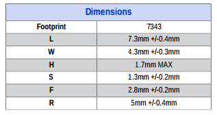 Surface Mount T528 Kemet Tantalum Capacitor Reduced Volume SMD T528Z337M004ATE009