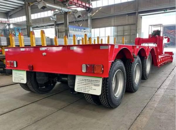 80 Ton 3 Axle Low Bed Trailer Detachable Gooseneck Lowboy Trailer For Sale In Guinea And Kenya