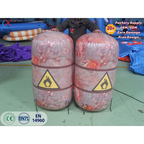 Custom Inflatable Paintall Bunkers Flammable Gas Cylinder Prop For Gun Game
