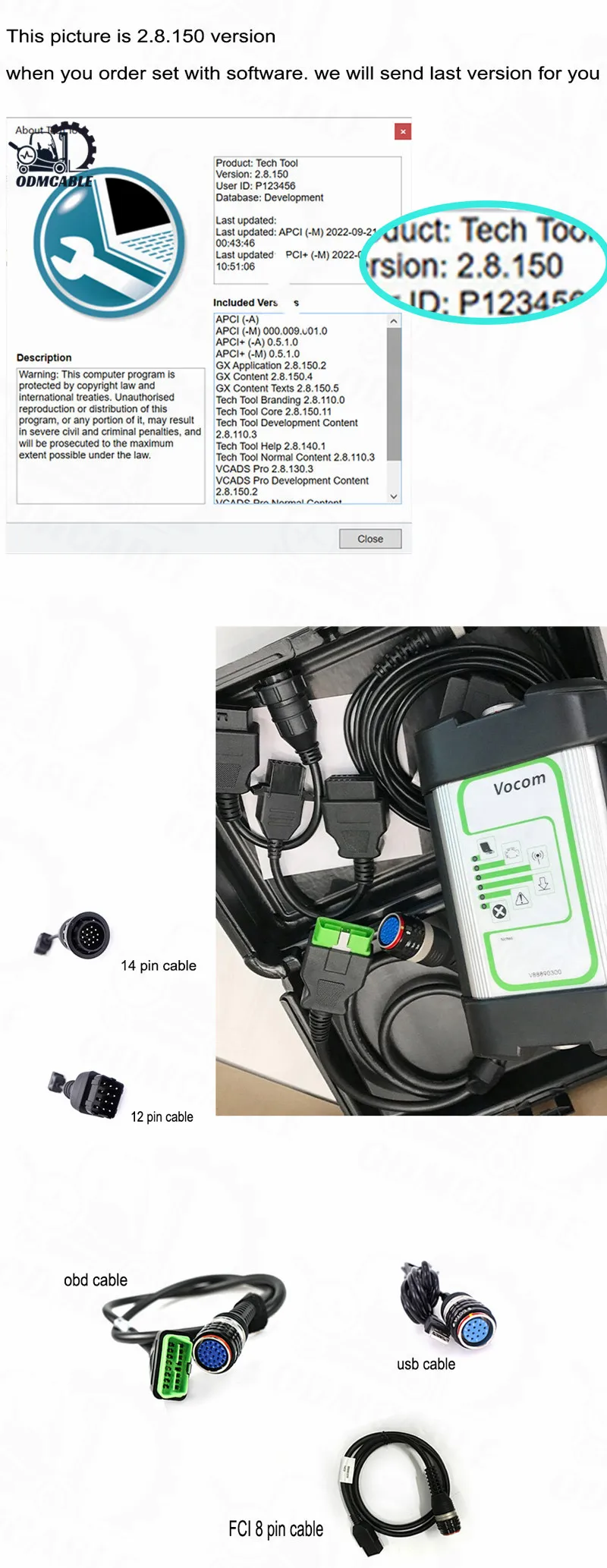 vocom 88890300 Vocom Interface Truck Diagnostic Scanner Tool Для автодиагностического инструмента Renault/UD//vocom