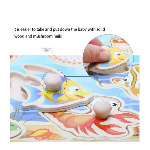 Игрушки Unisex 15cm деревянных животных мозаик деревянные воспитательные