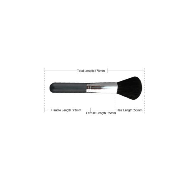 Wooden Handle Copper Ferrule Essential Makeup Brushes Black Goat Hair