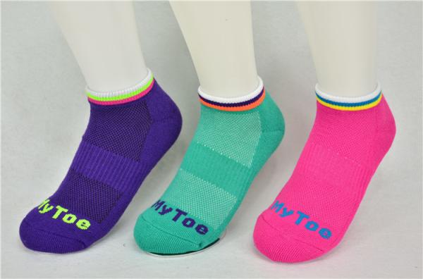 Elastic Persistent Purple Recycled Cotton Socks With Long White Gloss Fiber