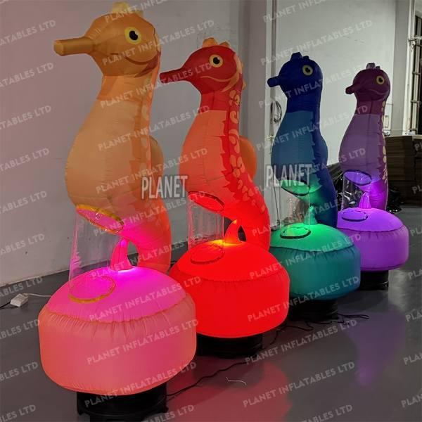 Custom Ocean LED Lighting Inflatable Seahorse For Party Event