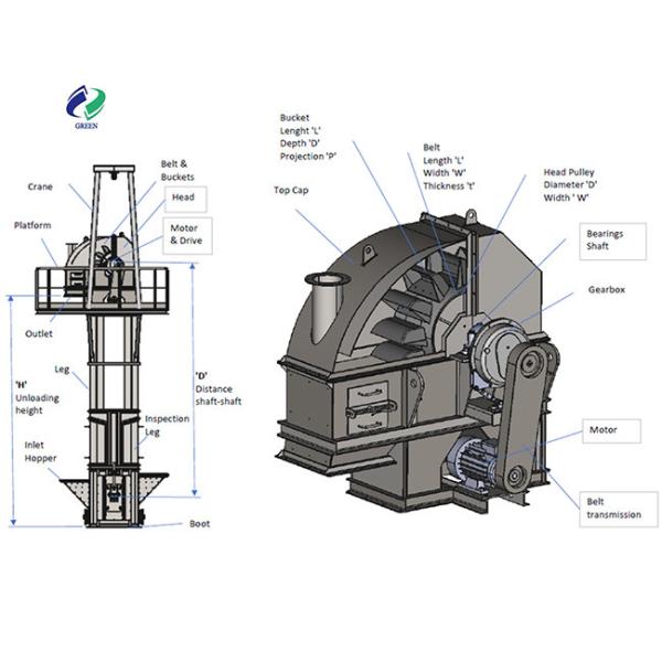 Bucket Elevator NE Plate Chain Bucket Lifting Equipment For Coal