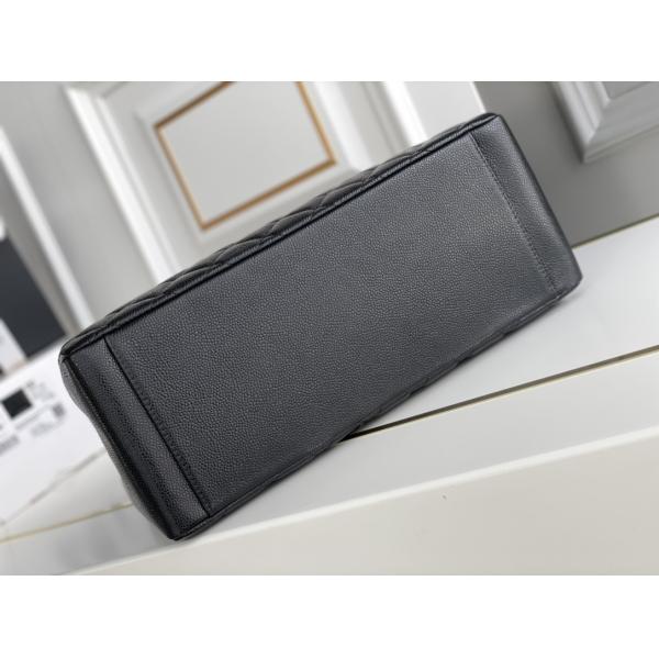 Large Chanel Lychee Leather Caviar Grand Shopping Tote GST Bag