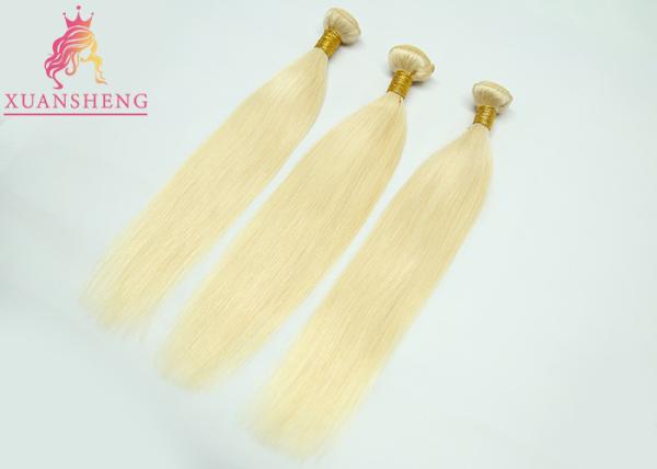 Straight Brazilian Virgin Colored Hair , Honey Blonde Unprocessed Human Weave