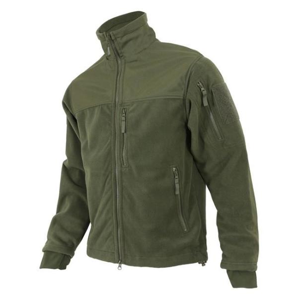Double Zipper Military Fleece Tactical Jacket Breathable Sustainable