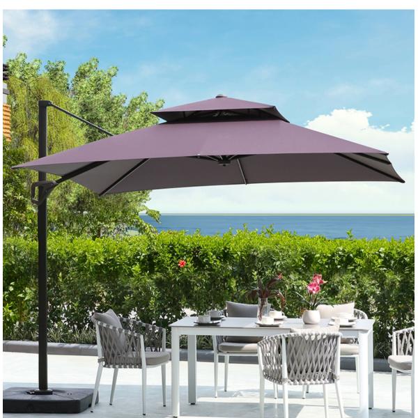 Aluminum Frame Heavy Duty Commercial Outdoor Umbrellas 2.5m Cantilever Parasol
