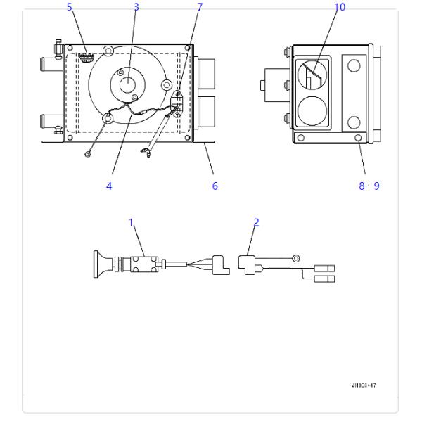 195-911-4660 1959114660 Parties de climatiseur pour excavatrice à moteur Assy