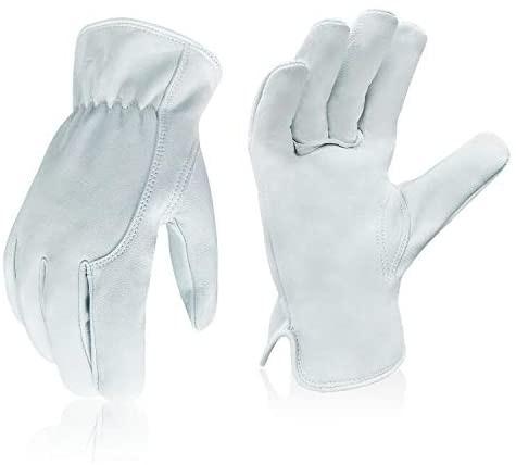 OEM ODM Truck Drivers White Rigger Work Safety Leather Gloves Breathable