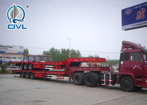 Civl 3 Axles Equipment Low Bed Trailer King Pin 3.5 Inch Q235 Material With Radial Tires