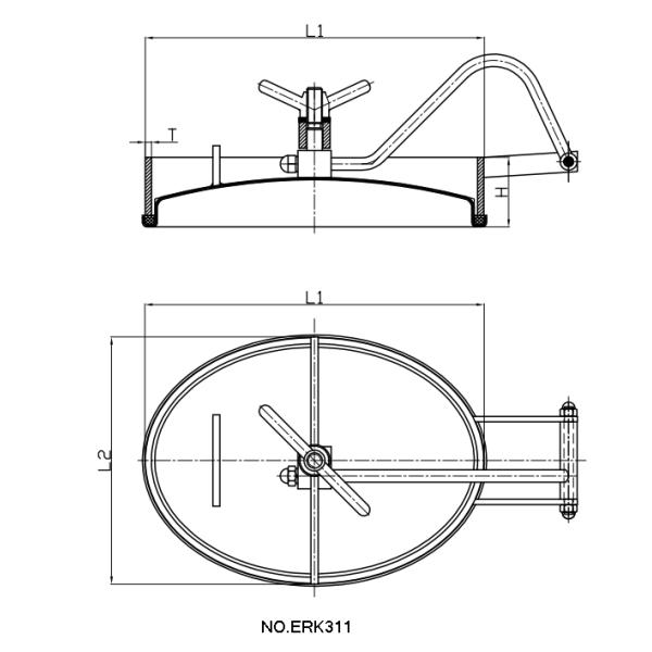 Давление открытия 435×335mm крышки люка танка зеркала Ss316 эллиптическое внутреннее