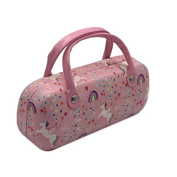 Fashion Oem Logo Metal Glasses Case Portable Custom Girl Cute Pink With Handle