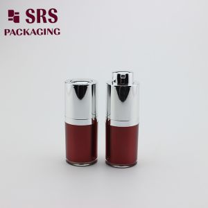 A020 airless bottle manufacturer 15ml painted red color acrylic screw up lids