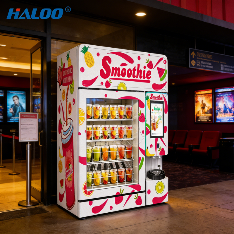 Halo 24-hour frozen fruit smoothie mixer fresh fruit smoothie vending machine thick metal plate material