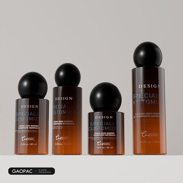 OEM ODM Amber Cosmetic Plastic Bottles 50/80/100/120ml Customizable PET Bottle for Skincare Packaging