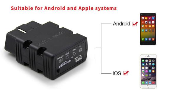 KW902 Konnwei All Items Multi - Languages ABS  Obd2 Scanner Wifi Iphone