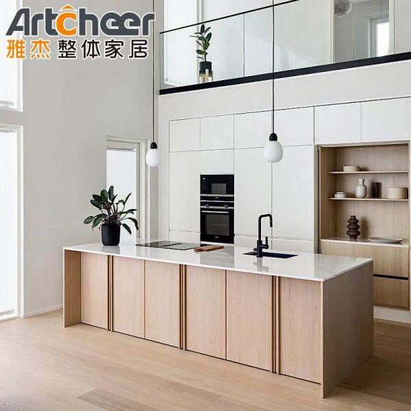 Armário de cozinha Mobiliário de cozinha Armário de armazenamento de madeira maciça Design para cozinha pequena