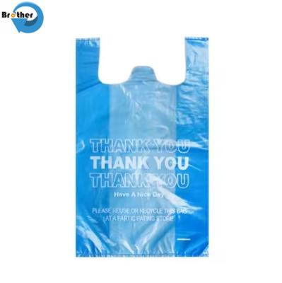 Supermarket Grocery Plastic T-Shirt Bag Printed Customizable Thank You Bags for Small Business