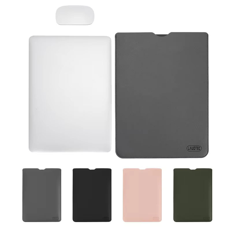 For Laudtec 13 Inch Laptop Sleeve Lightweight PU Leather Carrying Bag with Multiple Functions & Mouse Pad Custom Logo DNB57 Wholesale OEM/ODM/Private Label