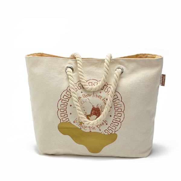 Beige 16oz Printed Promotional Canvas Cotton Tote Bags