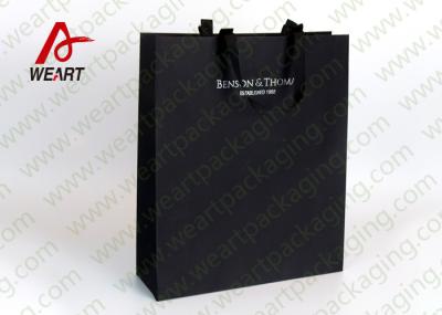 Black Dyed Materia Bluel Promotional Paper Bags With 1 Color Printing