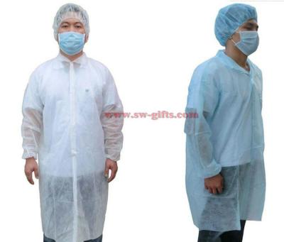 Disposable Lab Coats Nonwoven Fabric Work Coveralls Food Workshop White Ropa Dustproof Gown Velcro Protective Clothing