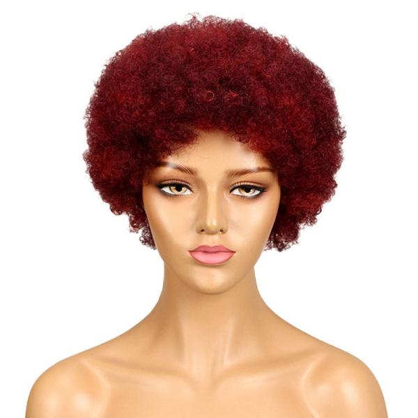 Raw Indian Human Hair Cuticle Aligned Pixie Cut Afro Curly Wigs GS Supplies 250g-450g