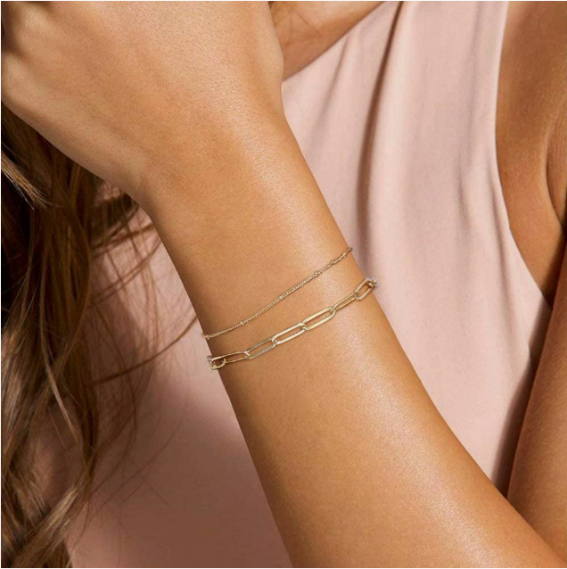 Women's Gold Bar Bracelet Single-layer L Style Simple Exquisite Bracelet Hook 18K Gold Plated Jewelry Wholesale Price