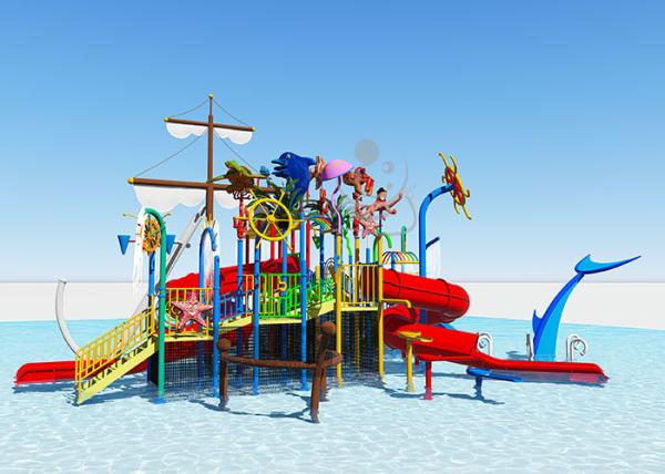 Fun Design Outdoor Water Park Fiberglass Water Slide Water Playground Equipment