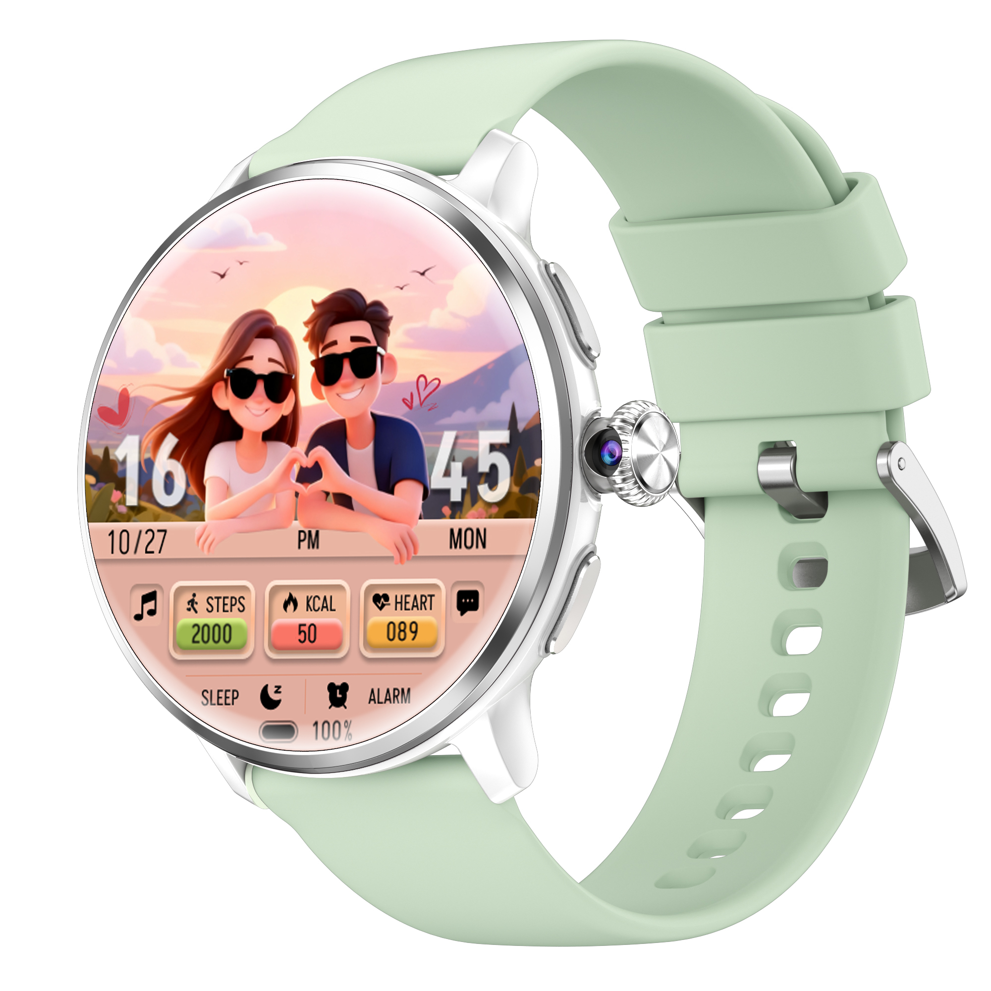 H88 4G Android Woman Smart Watch 1.6 Inch AMOLED 3+32GB NFC Sim Card Video Call IP68 Waterproof AI Voice Assistant Calendar