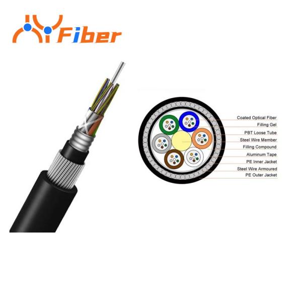 GYTA33 Armoured Underwater Fiber Optic Cable Anti Corrosion Single Mode 4 Core 288 Core