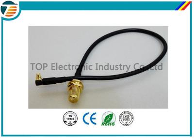 50 Ohms Pigtail RF Coaxial Cable , SMA Male Plug To MMCX Right Angle With RG174 Cable